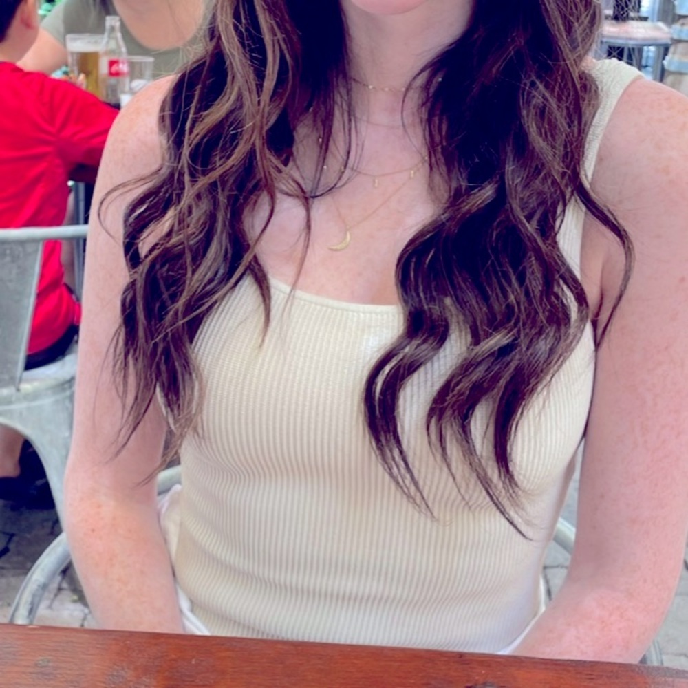 Aritzia beige sculpt knit tank